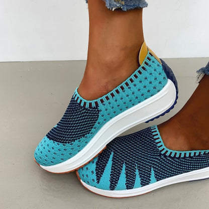 Flyknit Breathable Shoes Wedge Sneakers