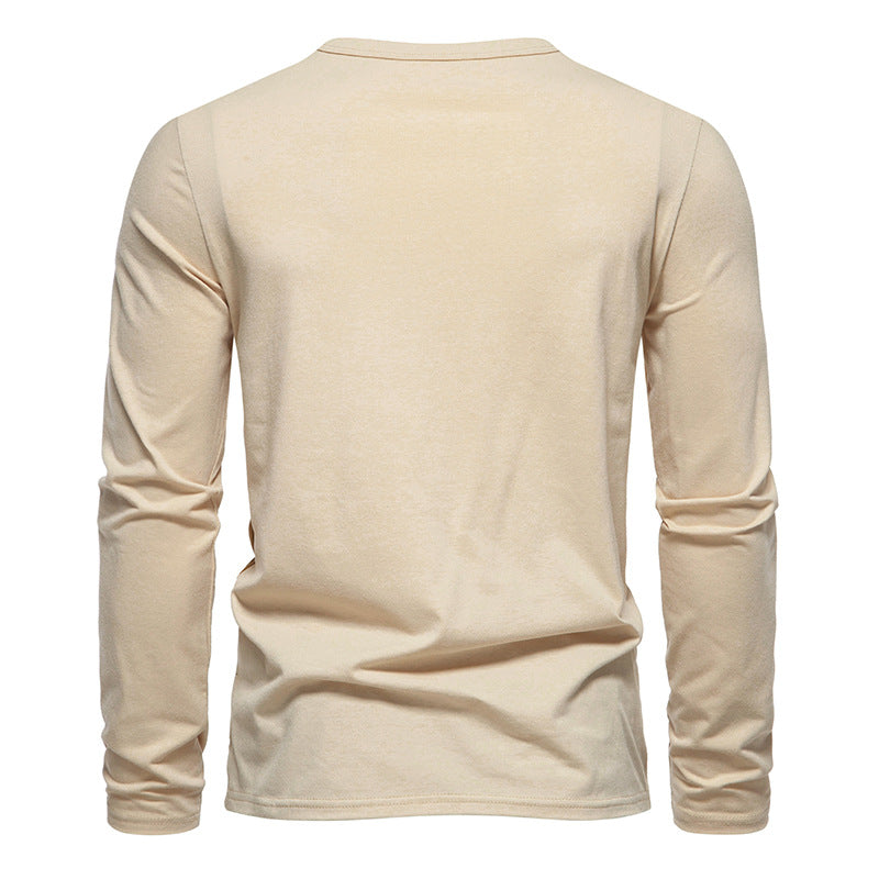 Men's Color Matching Long-sleeved T-shirt European And American