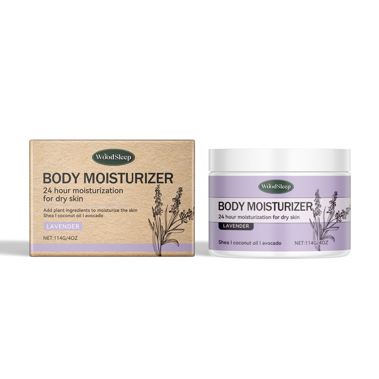 WOODSLEEP - Body Butter Moisturizing Cream for Dry Skin 114g/ 4oz