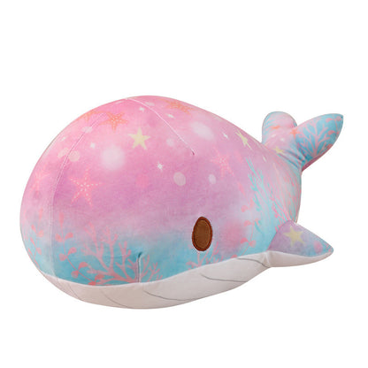 Cute Cartoon Chubby Doodle Soft And Adorable Dream Starry Sky Colorful Whale Plush Doll Pillow