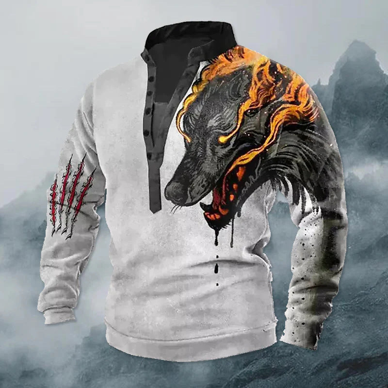 3D T-shirt Digital Print Wolf Skull For Men