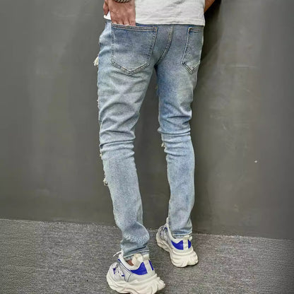 High Quality Men's Worn Skinny Stretch Jeans