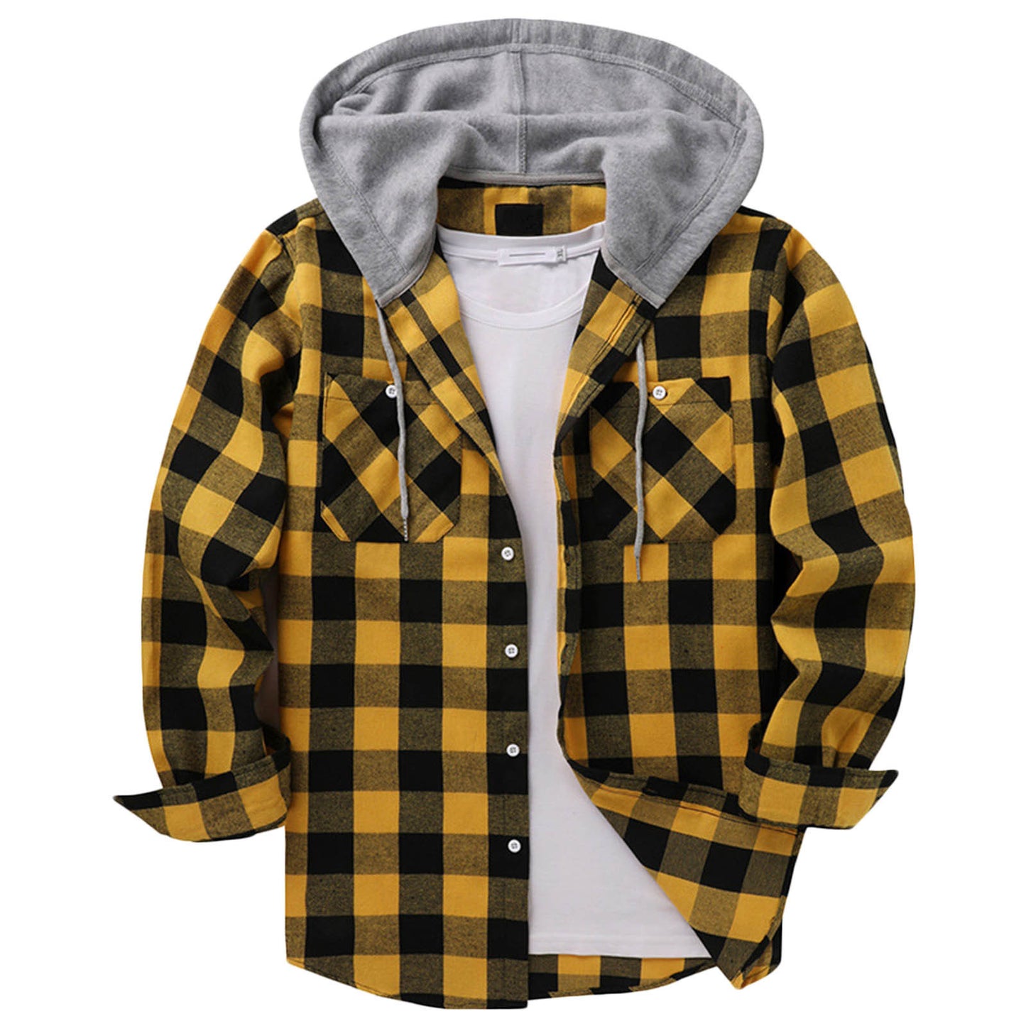 Hooded Plaid Shirt Men's Casual - Glamour Gale