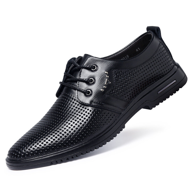 Men's Leather Shoes Casual Business Wear-resistant Breathable