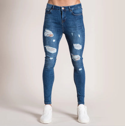 New Style Ripped European And American Slim High Waist Jeans