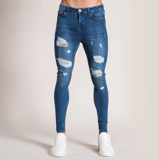 New Style Ripped European And American Slim High Waist Jeans