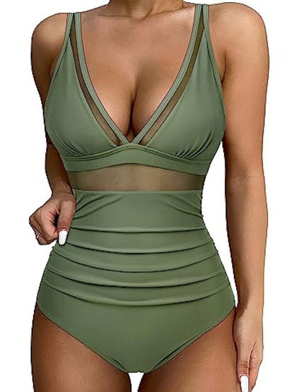 Swimsuit Women's One-piece Mesh Stitching