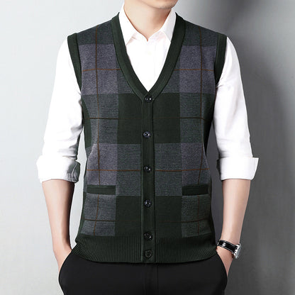 Men's Casual Loose Chicken Core Collar Knitted Vest