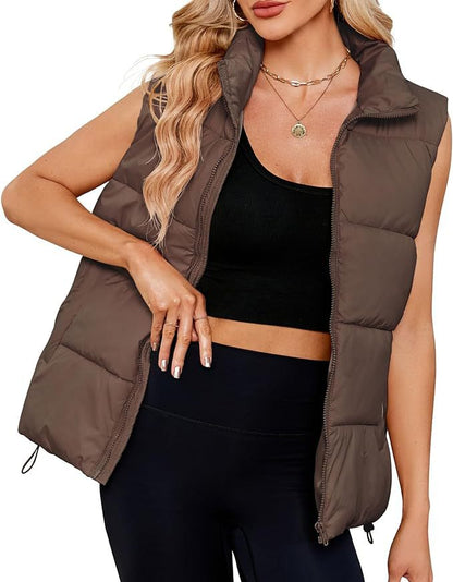 Women's Fashion Sleeveless Stand-up Collar Thermal Down Cotton-padded Vest