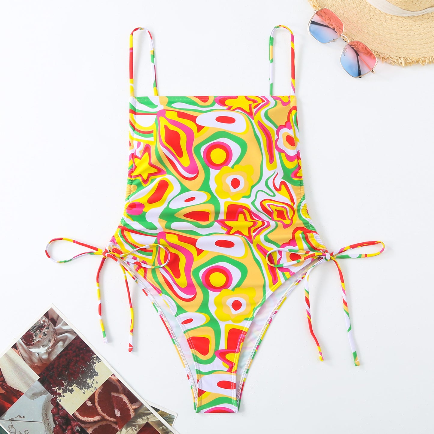 Vacation Style Drawstring Slimming Sexy One Piece Swimsuit