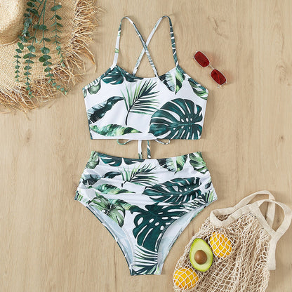 Green Youth Ruffled Bikini