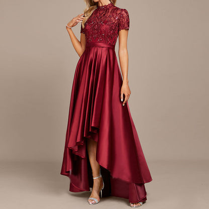 Fashion Lady Wine Red Fishtail Dress