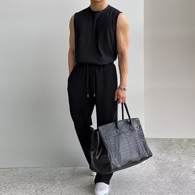 Men's Summer Tank Top Sleeveless T-shirt Sportswear Two-piece Suit - Glamour Gale