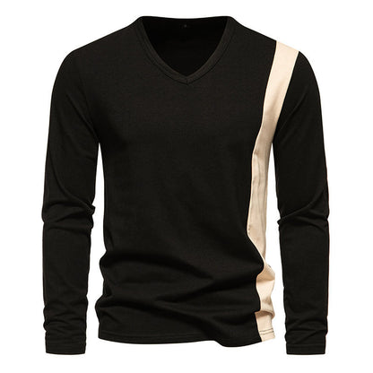 Men's Casual Multicolor V-neck Long Sleeve