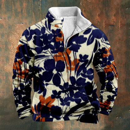 Cross Border Digital Printing Long Sleeve Stand Collar Half Zip Sweater Inner Cut - Glamour Gale