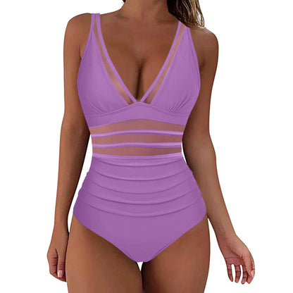 Swimsuit Women's One-piece Mesh Stitching