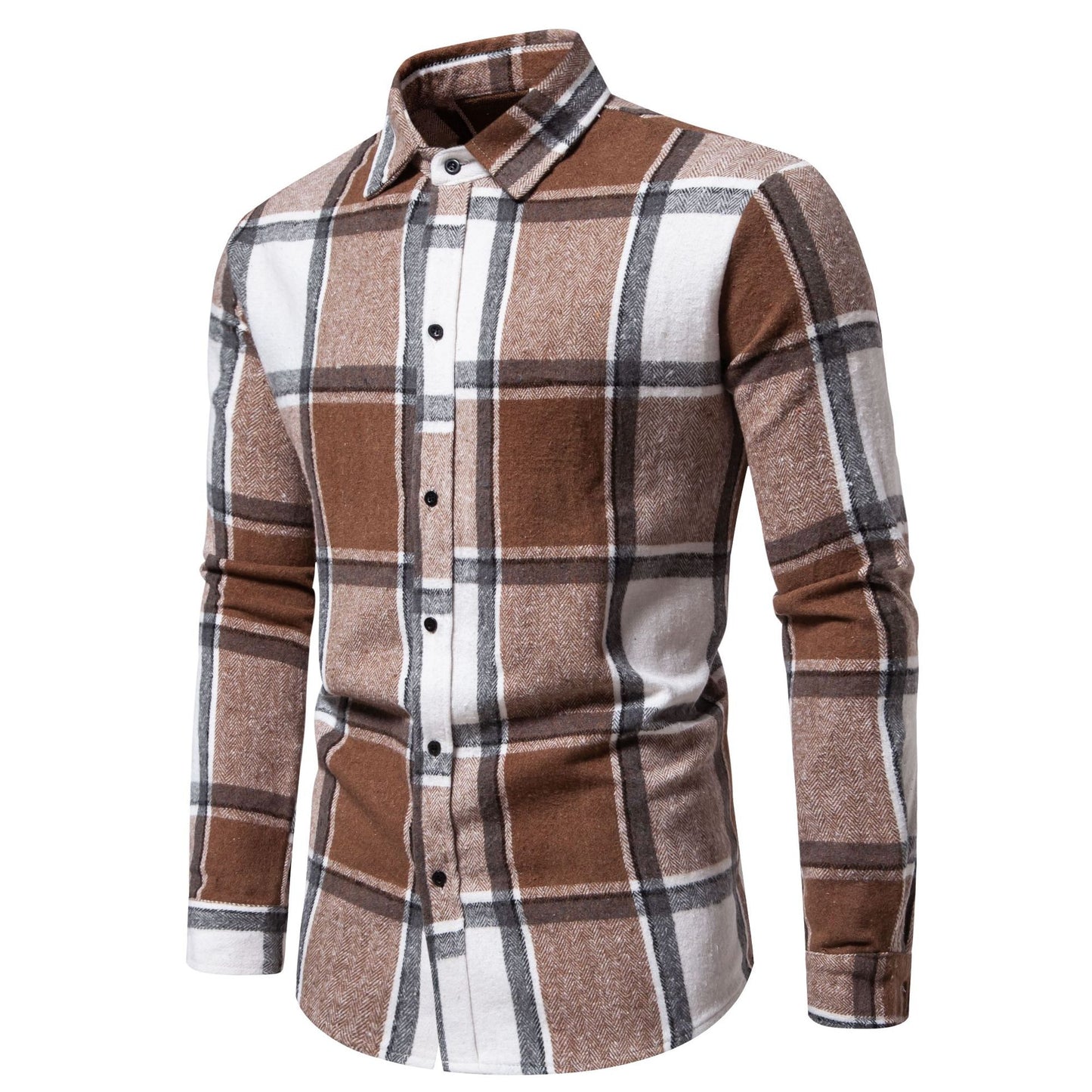 Men's Plaid Loose Casual Long Sleeves Shirt