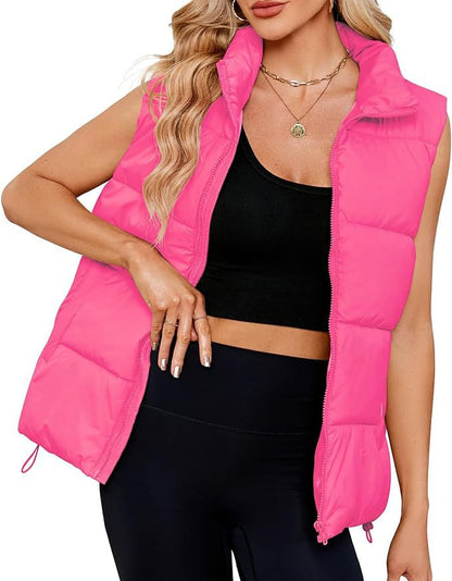 Women's Fashion Sleeveless Stand-up Collar Thermal Down Cotton-padded Vest