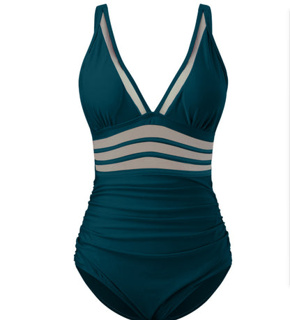 Swimsuit Women's One-piece Mesh Stitching