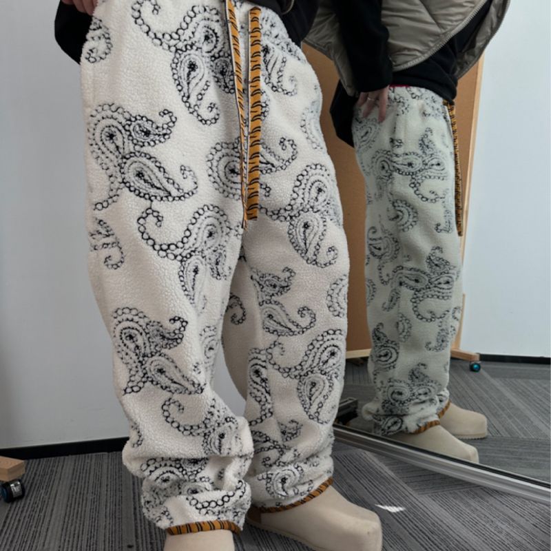 Loose Thick Paisley Embroidered Pants For Women