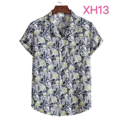 Casual Men's Clothing Shirt Hawaiian Beach Style Suit Collar Short Sleeve