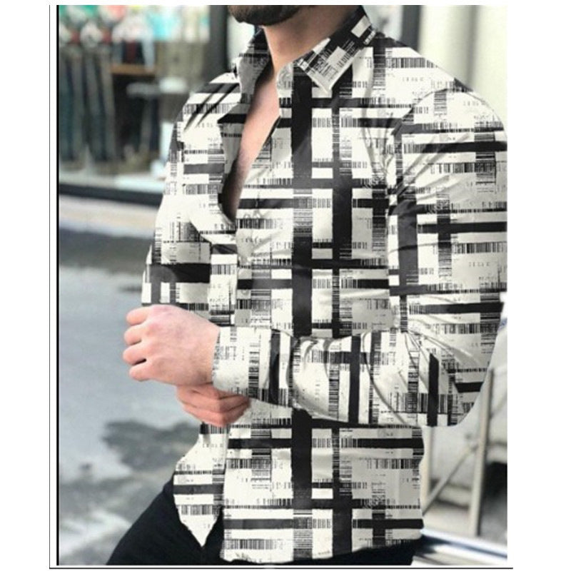 Men's Long-sleeved Shirt Lapel Fashion