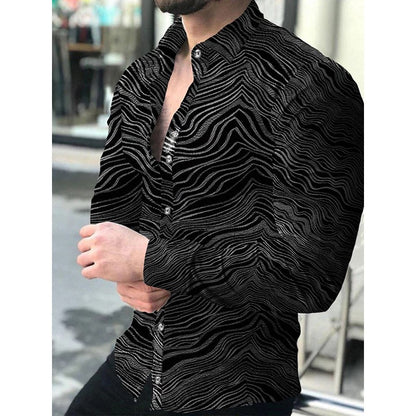 Men's Long-sleeved Shirt Lapel Fashion