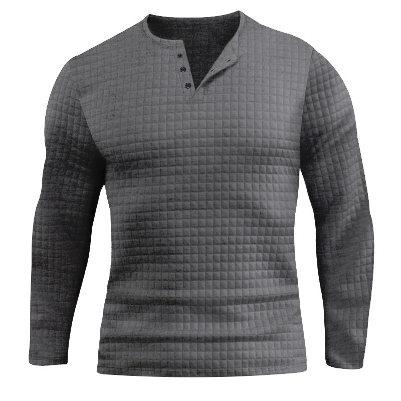 Plaid Slim-fit Breathable Men's Long-sleeved T-shirt