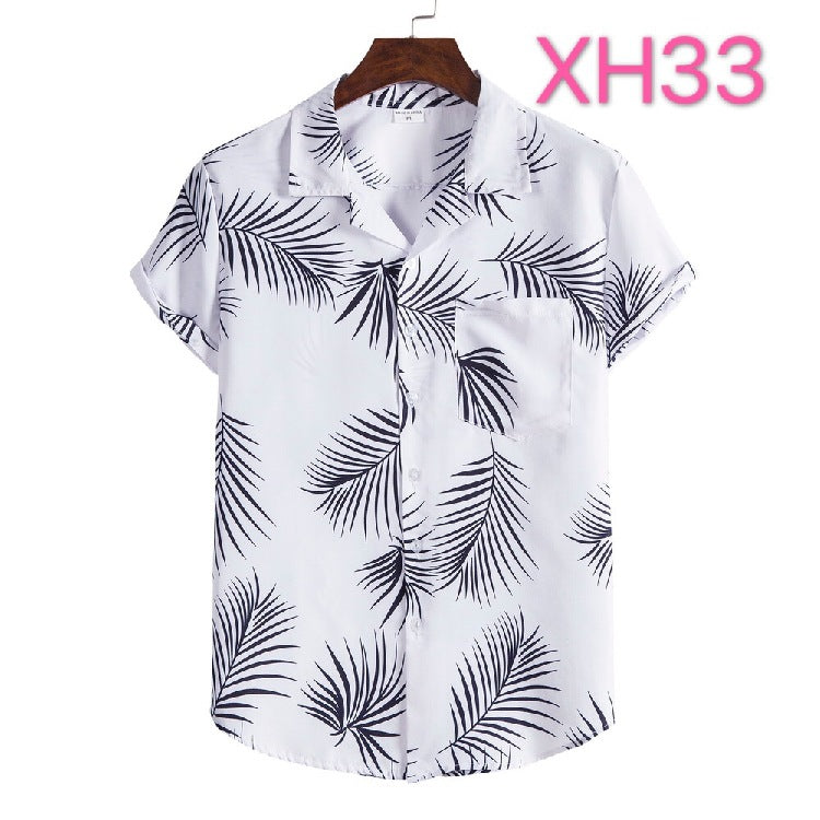 Casual Men's Clothing Shirt Hawaiian Beach Style Suit Collar Short Sleeve