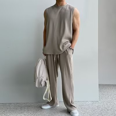 Men's Summer Tank Top Sleeveless T-shirt Sportswear Two-piece Suit - Glamour Gale