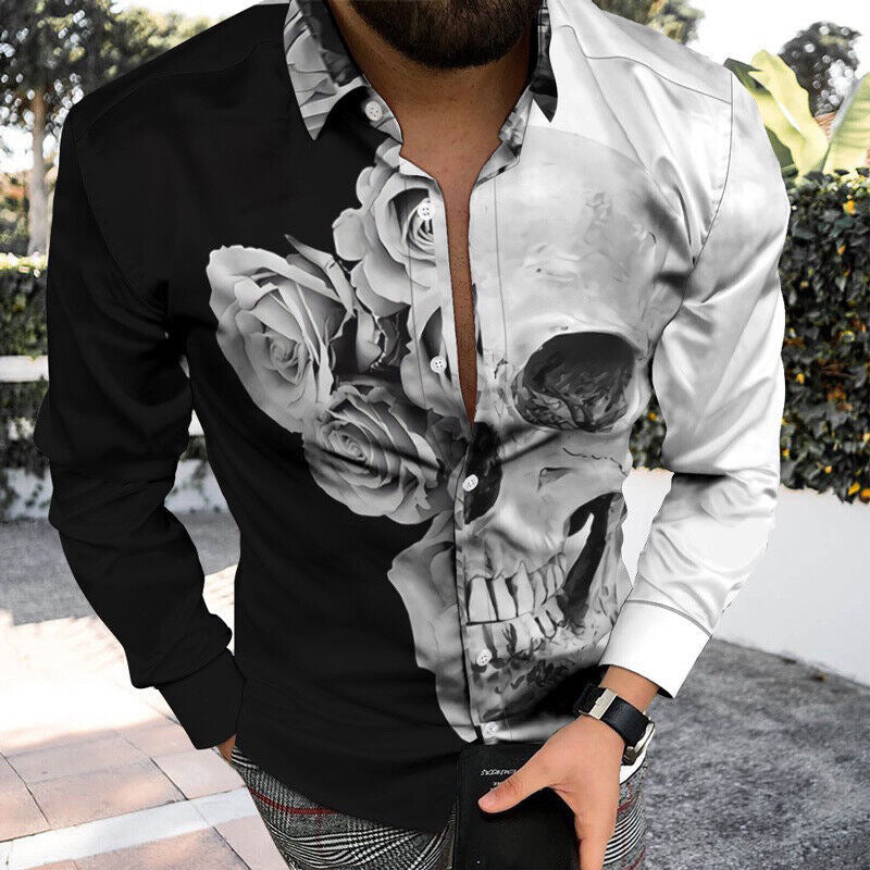 Men's Long-sleeved Shirt Lapel Fashion