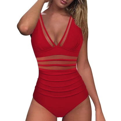 Swimsuit Women's One-piece Mesh Stitching