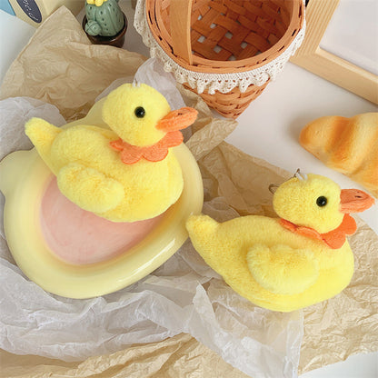 Cute Cole Duck Plush Toy Creative Yellow Little Duck Keychain Small Pendant Doll