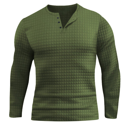 Plaid Slim-fit Breathable Men's Long-sleeved T-shirt