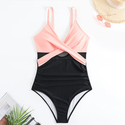 V-neck Tight Beach Bikini Triangle One-piece