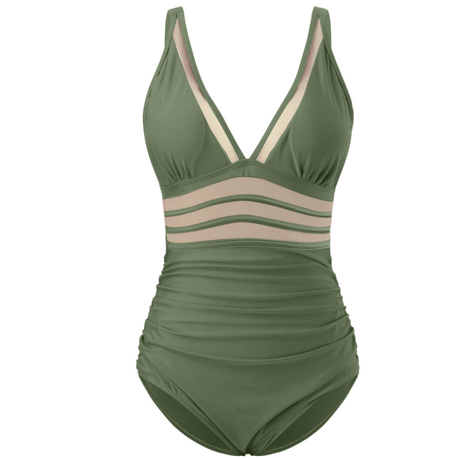 Swimsuit Women's One-piece Mesh Stitching