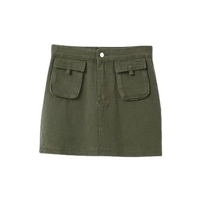 Workwear Denim Skirt Women's A- Line High Waist Skirt