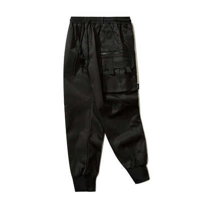 Autumn Dark Overalls Men's Loose Multi-pocket Ankle-tied Trousers