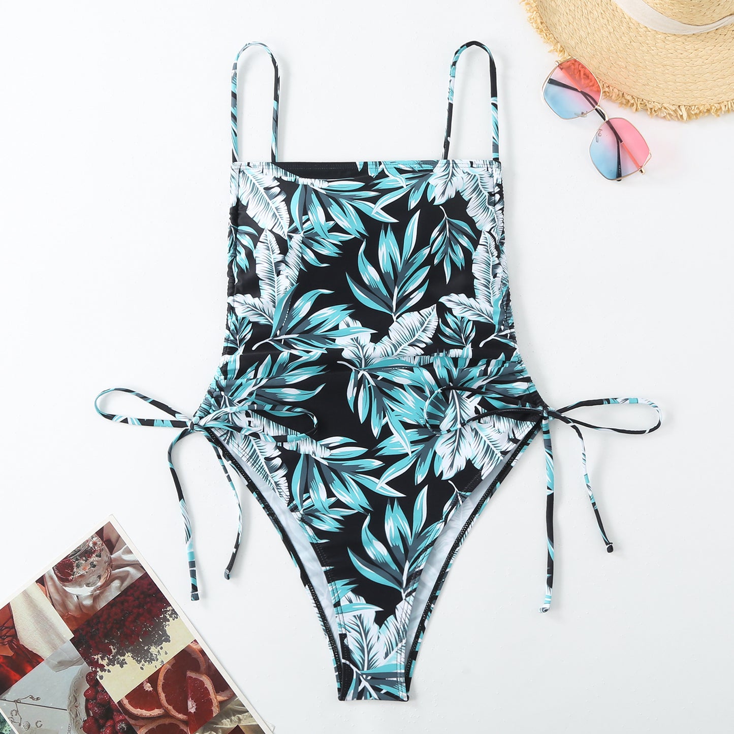 Vacation Style Drawstring Slimming Sexy One Piece Swimsuit