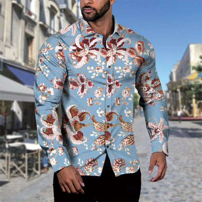 Men's Long-sleeved Shirt Lapel Fashion