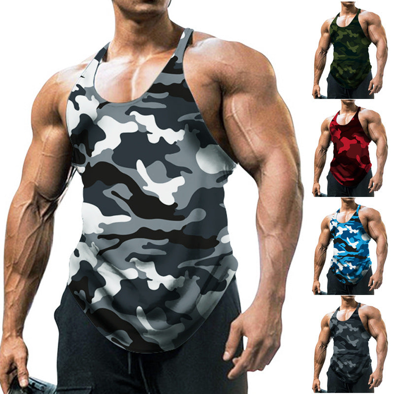 Men's U-neck Sleeveless Camouflage Vest Outdoor