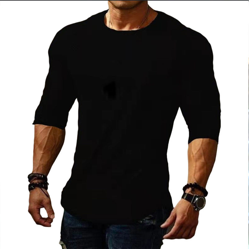 Long Sleeve Sports Solid Color Men's T-shirt