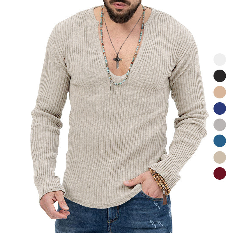 Men's Sweaters Long Sleeve Slim-fit Top