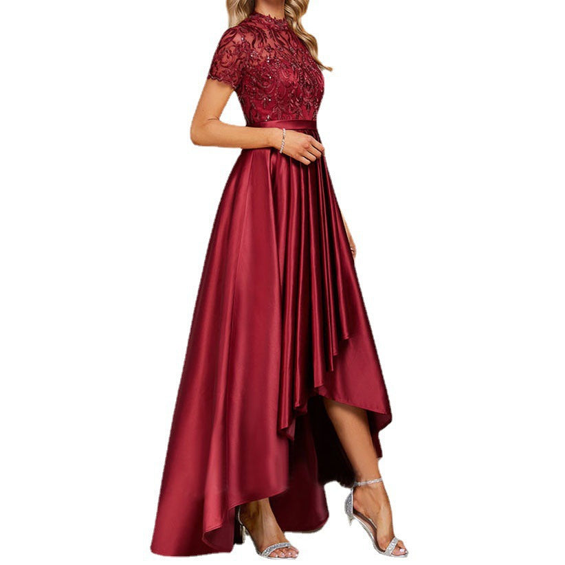 Fashion Lady Wine Red Fishtail Dress