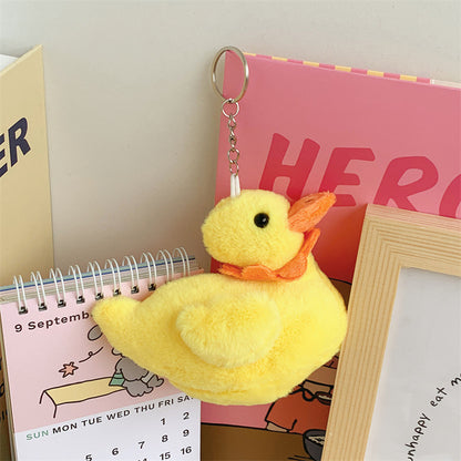 Cute Cole Duck Plush Toy Creative Yellow Little Duck Keychain Small Pendant Doll