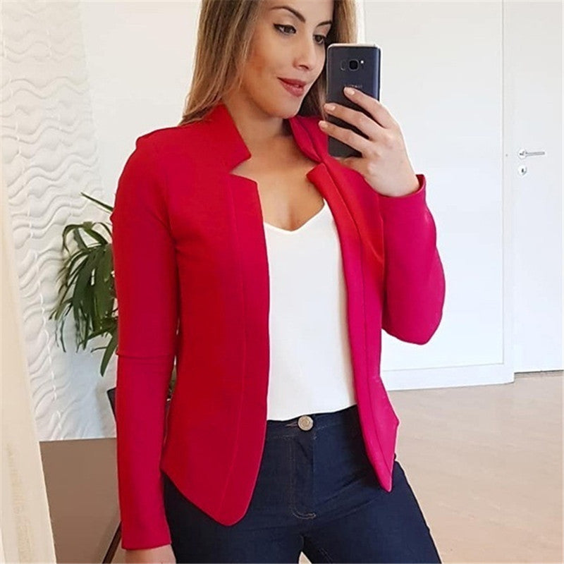 Women's Solid Color Casual Professional Small Blazer Top