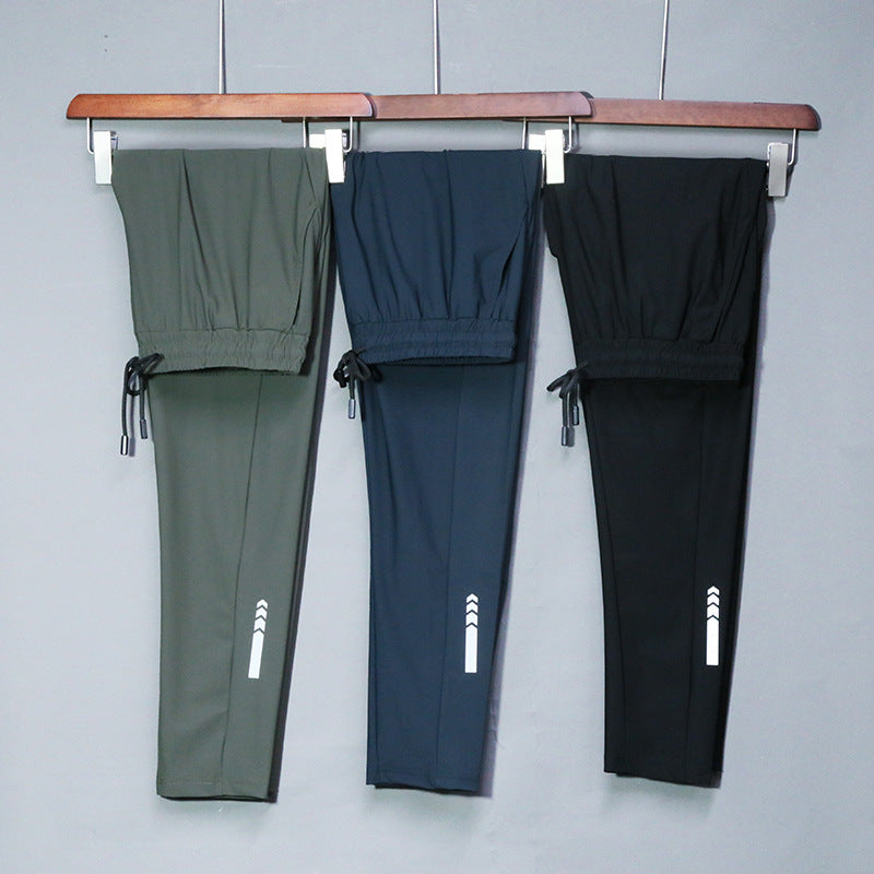 Summer Thin Ice Silk Sports Quick-drying Outdoor Casual Men's Trousers