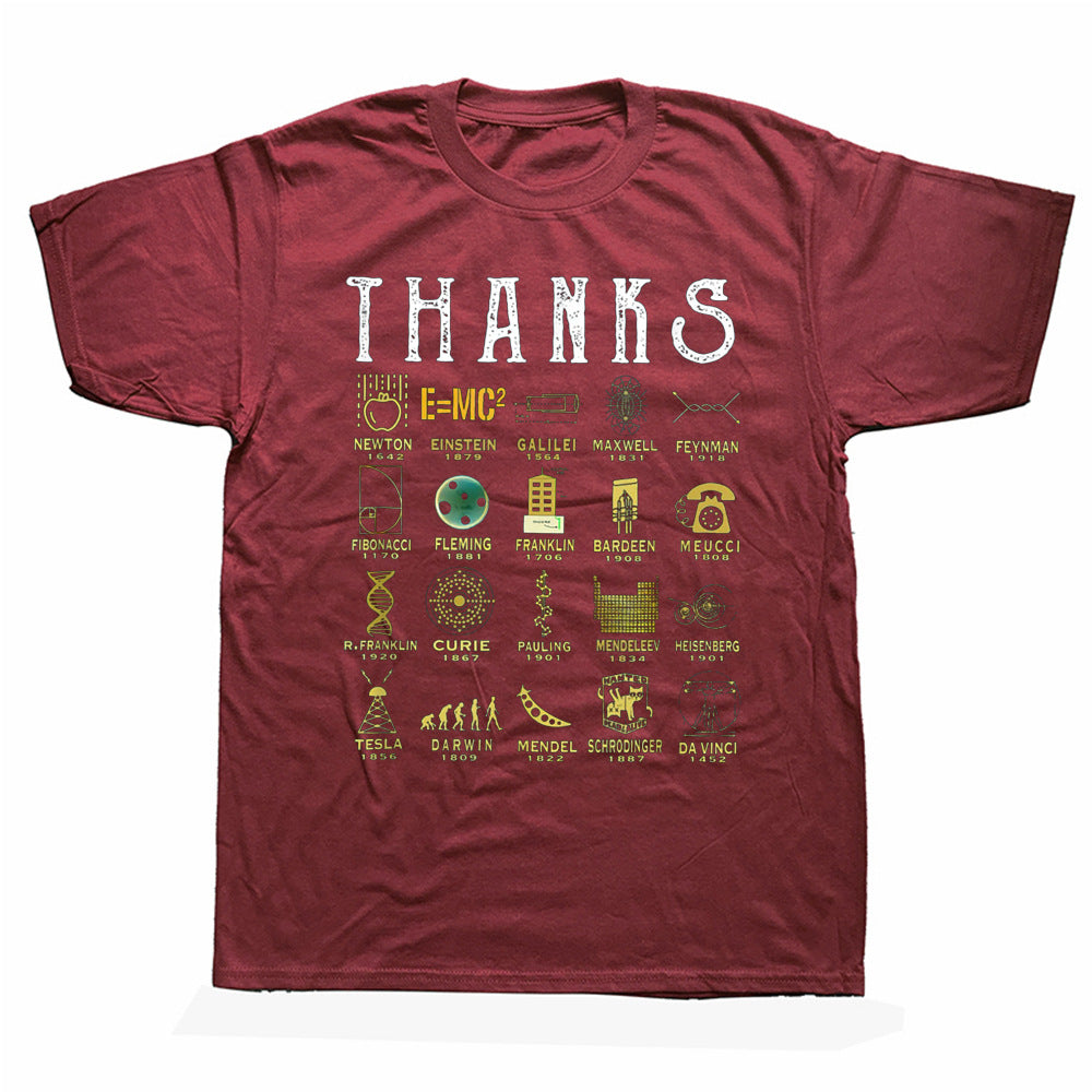 Thanks Scientists Astronomy Biology Round Neck