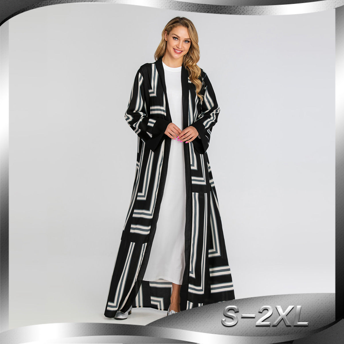 Striped Loose Lace Up Cardigan Robe Women - Glamour Gale