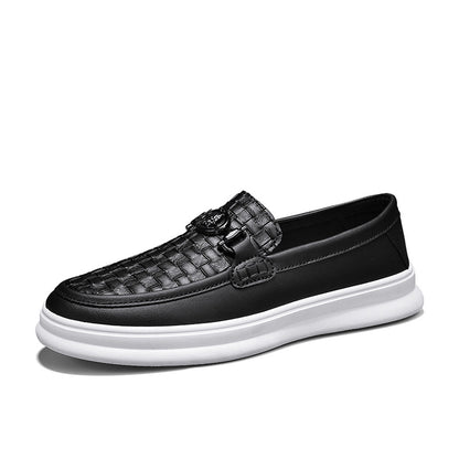 Low-top Casual Tooling Leather Surface Retro Trendy Slip-on Formal Suit Shoes